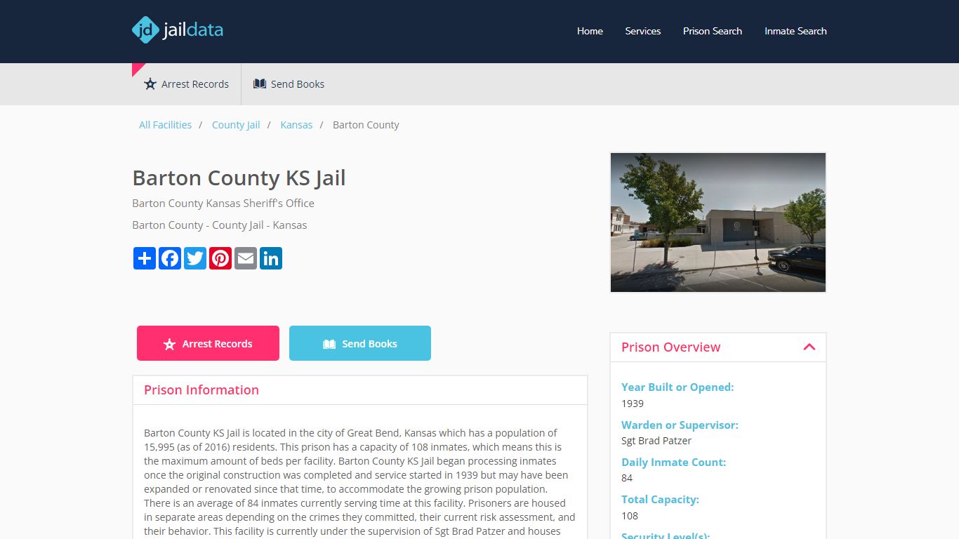 Barton County KS Jail Inmate Search and Prisoner Info - Great Bend, KS