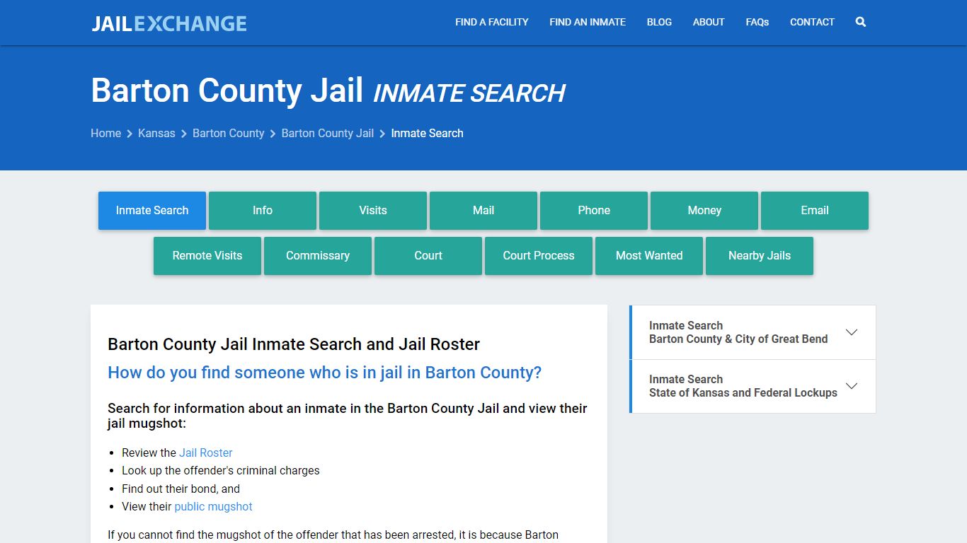 Inmate Search: Roster & Mugshots - Barton County Jail, KS